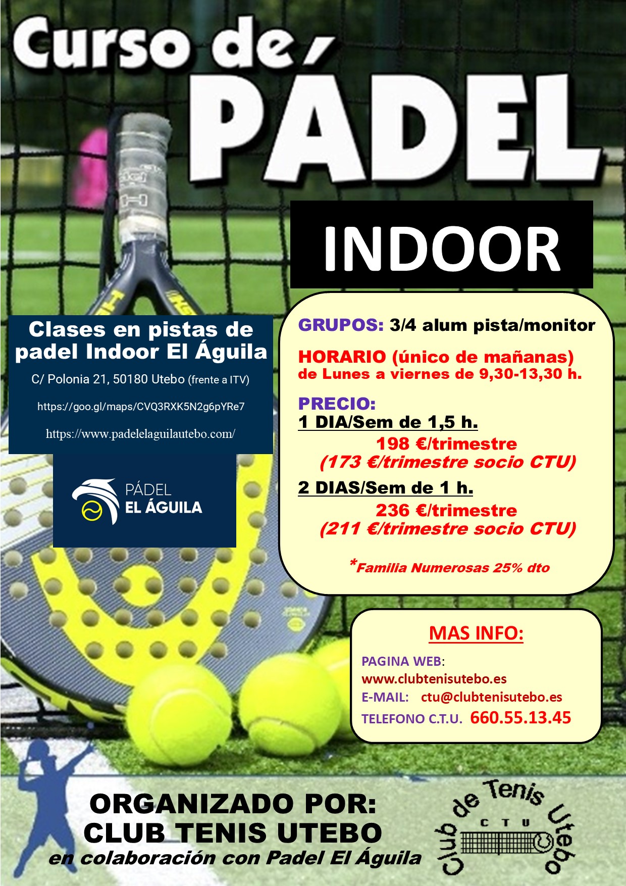 Cartel Padel Indoor 21 22