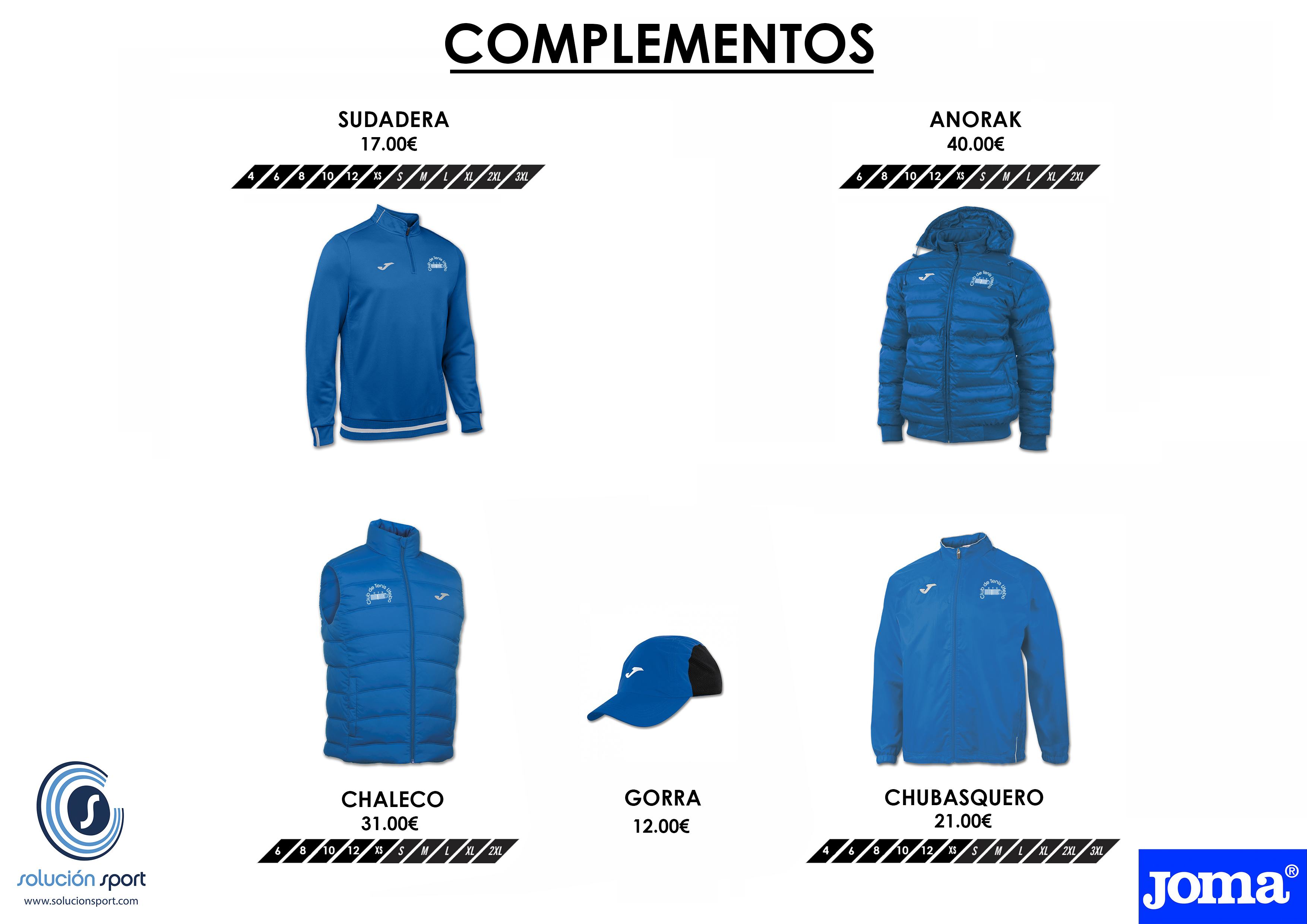 Ropa Oficial CTU Joma 15-16 COMPLEMENTOS