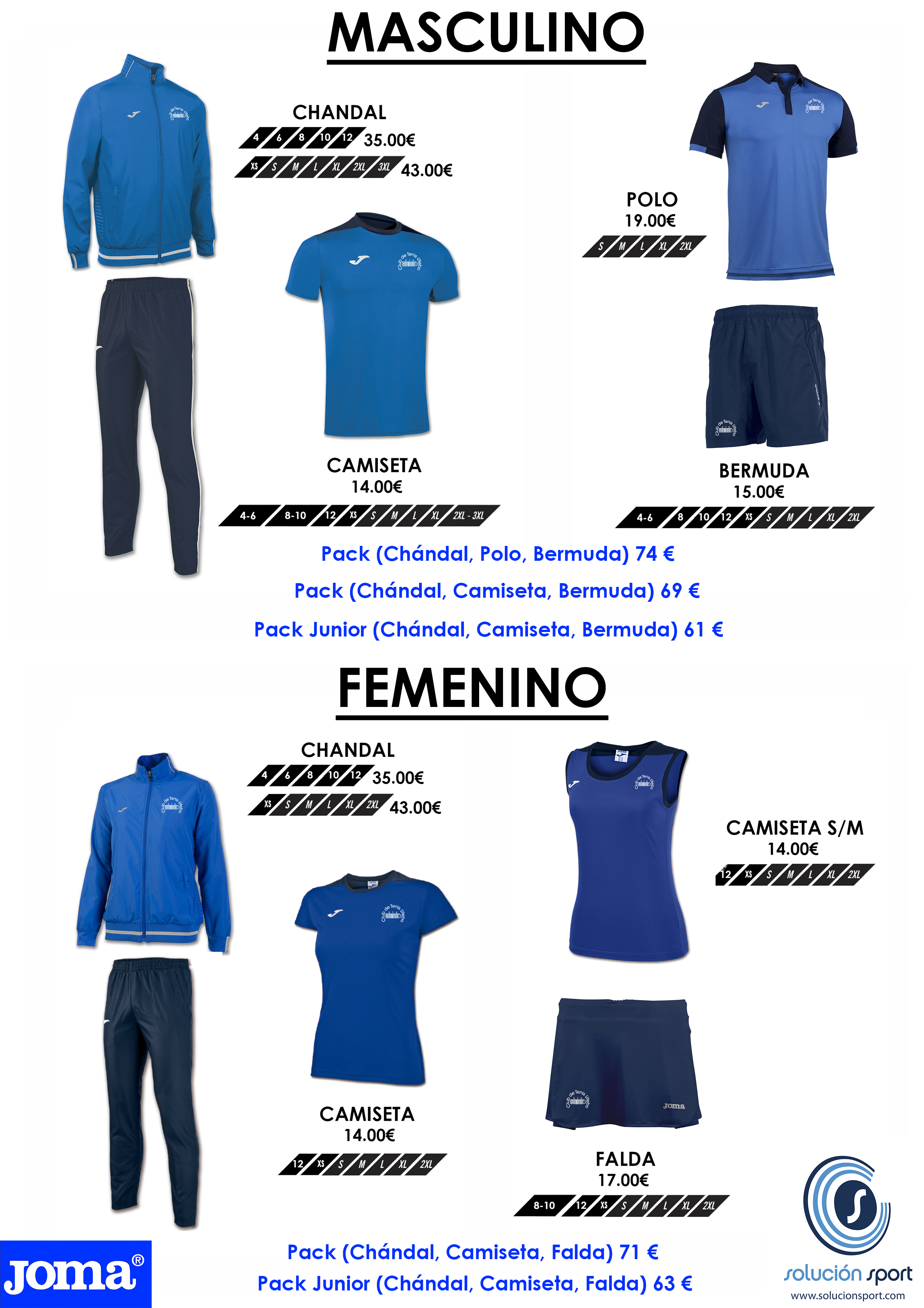 Ropa Oficial CTU Joma 15-16 MASC-FEM