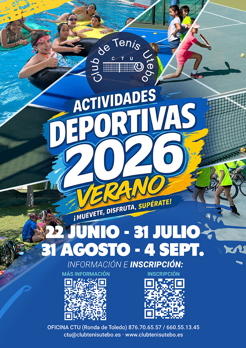 Cartel Actividades Deportivas Verano 2026 Club Tenis Utebo